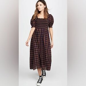 The GREAT. savanna dress in splendor plaid, 0 (xs, s)